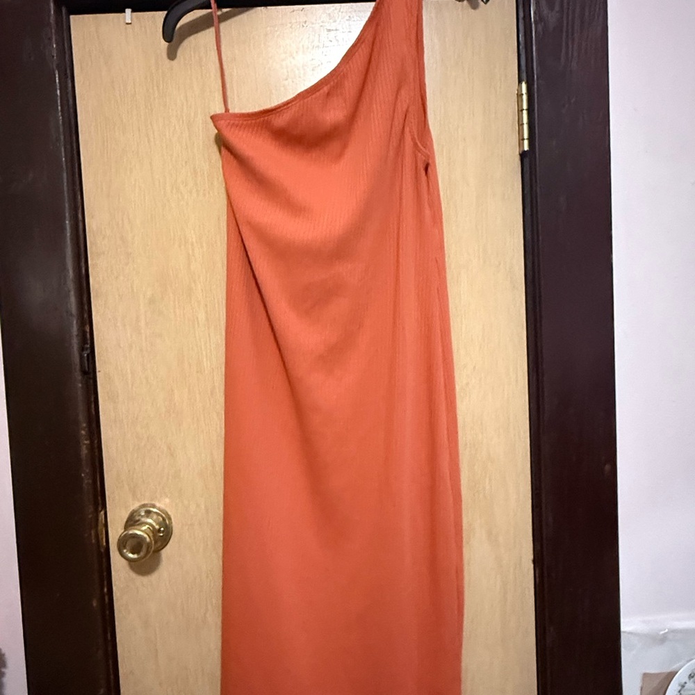 GAP Orange One-Shoulder Dress
